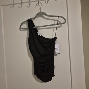 Elegant Black One-Shoulder Top